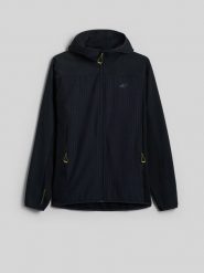 4F Kurtka softshell wiatroodporna męska - czarna S. Czarne kurtki softshell 4F, m, bez wzorów, z softshellu, bez kaptura. Za 249.99 zł.