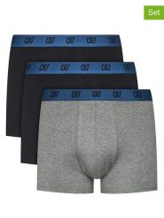 CR7 Bokserki (3 pary) w kolorze granatowo-turkusowym rozmiar: L. Czarne bokserki CR7, l, bez wzorów. Za 109.95 zł.