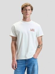 MESKA KOSZULKA LEE VINYL TEE NATURAL 112376488. T-shirty Lee, m, bez wzorów, bez kołnierzyka, bez ramiączek. Za 79.99 zł.