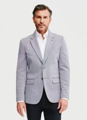 Granatowa marynarka melanż. Garnitury Pako Lorente, na co dzień, m, bez wzorów, z bawełny, casualowe. Za 299.99 zł.