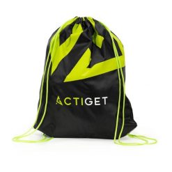 Worek plecak na buty odzież sportową torba ze ściągaczem na trening 20 L. Czarna torby na ramię ACTIGET, bez wzorów, z materiału, przez ramię, bez dodatków. Za 6.95 zł.