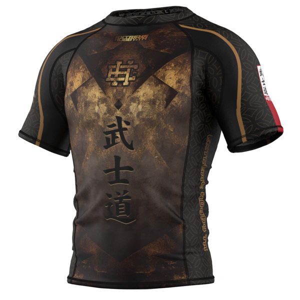 Koszulka Męska Rashguard MMA na Siłownię EXTREME HOBBY BUSHIDO. Czarne bielizna termoaktywna EXTREME HOBBY, m, bez wzorów, z bawełny, bez ramiączek, do biegania. Za 199.00 zł.
