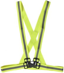 Kamizelka odblaskowa z paskami odblaskowymi. Żółte kamizelki sportowe BENSON, uniwersalny, bez wzorów, bez kaptura, do biegania. Za 59.00 zł.