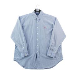 Second life - Klasyczne koszule męskie w kratę - Jak nowy. Niebieskie sztyblety RALPH LAUREN, bez wzorów, z jeansu, bez obcasa, bez zapięcia. Za 212.96 zł.