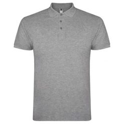 Męska Koszulka Polo Star Heather. Szare koszulki polo sportowe ROLY, m, bez wzorów, bez kołnierzyka, bez ramiączek. Za 60.99 zł.