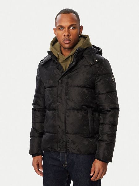 Guess Kurtka zimowa M6BL43 W4155 Czarny Regular Fit. Czarne kurtki Guess, na zimę, m, z aplikacjami, z syntetyku, bez kaptura. Za 954.99 zł.