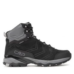 Trekkingi CMP. Czarne botki sznurowane CMP, bez wzorów, bez obcasa, bez zapięcia. Za 359.99 zł.