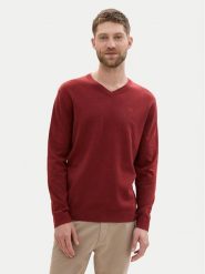 Tom Tailor Sweter 1039806 Czerwony Regular Fit. Czerwone swetry rozpinane Tom Tailor, m, bez wzorów, z bawełny, bez kołnierzyka, bez ramiączek. Za 99.99 zł.
