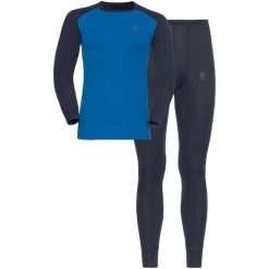 Komplet bielizny termoaktywnej męskiej Odlo ACTIVE WARM ECO Special. Niebieskie bielizna termoaktywna ODLO, m, bez wzorów, z materiału, bez ramiączek, narciarskie. Za 419.99 zł.