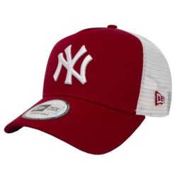 Czapka Trucker New Era MLB New York Yankees. Czerwone czapki z daszkiem New Era, bez wzorów, z bawełny. Za 139.99 zł.