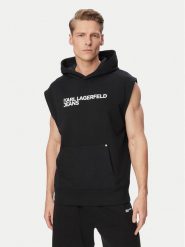 Karl Lagerfeld Jeans Bluza B2M20029 Czarny Regular Fit. Czarne bluzy Karl Lagerfeld Jeans, m, bez wzorów, z bawełny, bez kaptura. Za 529.99 zł.