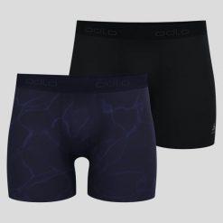 Bokserki męskie Odlo ACTIVE F-DRY GRAPHIC 2 PACK. Czarne bokserki ODLO, m, bez wzorów, z elastanu. Za 194.99 zł.