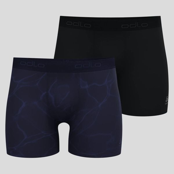 Bokserki męskie Odlo ACTIVE F-DRY GRAPHIC 2 PACK. Czarne bokserki ODLO, m, bez wzorów, z elastanu. Za 194.99 zł.