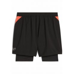 Męskie spodenki 2 w 1 do padla INDIVIDUAL PUMA Black. Czarne szorty Puma, l, bez wzorów, sportowe. W wyprzedaży za 179.00 zł.