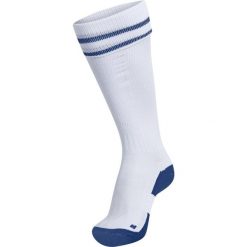 Getry piłkarskie dla dorosłych Hummel Element Football Sock. Białe legginsy długie sportowe Hummel, bez wzorów, do piłki nożnej. Za 38.00 zł.