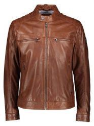 Bugatti Skórzana kurtka w kolorze jasnobrązowym rozmiar: 50. Brązowe kurtki Bugatti, bez wzorów, ze skóry, bez kaptura. Za 891.99 zł.