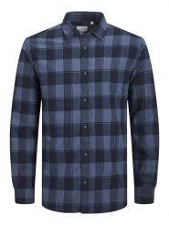 Jack & Jones Koszula "Joshua" w kolorze granatowym rozmiar: L. Niebieskie koszule Jack & Jones, l, bez wzorów, z bawełny, bez kołnierzyka, bez ramiączek. Za 79.21 zł.