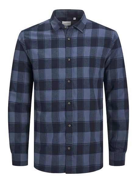 Jack & Jones Koszula "Joshua" w kolorze granatowym rozmiar: L. Niebieskie koszule Jack & Jones, l, bez wzorów, z bawełny, bez kołnierzyka, bez ramiączek. Za 109.26 zł.