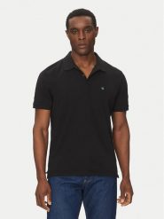 Calvin Klein Jeans Polo LV040EM269 Czarny Regular Fit. Czarne koszulki polo Calvin Klein Jeans, l, bez wzorów, z bawełny, bez kołnierzyka, bez ramiączek. Za 189.99 zł.