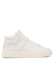 Calvin Klein Sneakersy High Top Lace Up Lth HM0HM01057 Biały. Białe buty sportowe casual CALVIN KLEIN, bez wzorów, ze skóry, bez zapięcia. Za 889.99 zł.