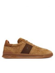 Polo Ralph Lauren Sneakersy Hrt Aera Bro 809P15728001 Brązowy jasny. Brązowe buty sportowe casual Polo Ralph Lauren, z aplikacjami, ze skóry, bez zapięcia. Za 639.99 zł.