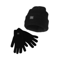 Zestaw zimowy Heatkeeper dla mężczyzn – czapka + rękawiczki – czarny. Czarne rękawiczki HEAT KEEPER, na zimę, bez wzorów, z poliesteru. Za 129.98 zł.