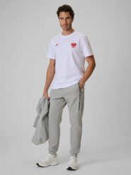 4F Spodnie kibica joggery męskie - szare S. Szare joggery i bojówki 4F, na co dzień, m, bez wzorów, z bawełny, sportowe. Za 189.99 zł.
