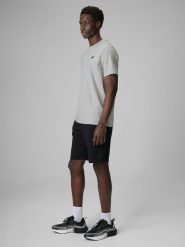 Spodenki dresowe męskie 4F 4FRSS26TSHOM0970. Czarne krótkie spodenki sportowe 4F, l, bez wzorów, z bawełny. Za 79.99 zł.