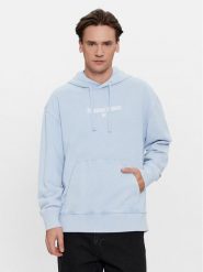 Tommy Jeans Bluza Washed Linear DM0DM17787 Błękitny Relaxed Fit. Niebieskie bluzy Tommy Jeans, l, bez wzorów, z bawełny, bez kaptura. Za 569.99 zł.
