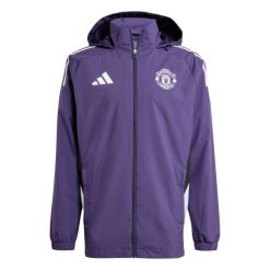 Kurtka dresowa zewnętrzna Manchester United 2025/26. Białe kurtki Adidas, m, bez wzorów, z dresówki, bez kaptura. W wyprzedaży za 348.00 zł.