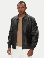 Guess Kurtka z imitacji skóry M5YL01 WGUC0 Czarny Regular Fit. Czarne kurtki Guess, m, z aplikacjami, ze skóry, bez kaptura. Za 609.99 zł.