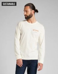LEE LS CAN'T BUST'EM TEE MĘSKI LONGSLEEVE ECRU L62MFENQ 112140419. Bluzki z długim rękawem Lee, l, bez wzorów, bez kołnierzyka, bez ramiączek. Za 89.99 zł.