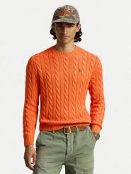Polo Ralph Lauren Sweter 710775885551 Pomarańczowy Regular Fit. Brązowe swetry rozpinane Polo Ralph Lauren, m, bez wzorów, z bawełny, bez kołnierzyka, bez ramiączek. Za 949.99 zł.