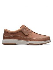 Clarks Skórzane mokasyny "Nature 5" w kolorze jasnobrązowym rozmiar: 44,5. Brązowe botki sznurowane Clarks, bez wzorów, bez obcasa, bez zapięcia. Za 238.84 zł.