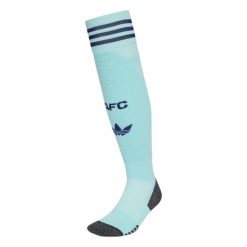Getry Arsenal 24/25 Third. Niebieskie legginsy długie sportowe Adidas, bez wzorów, z materiału, do piłki nożnej. Za 109.00 zł.