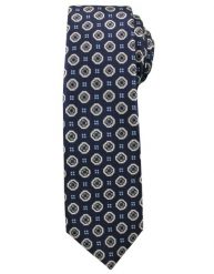 Modny i Elegancki Krawat Alties - Granat w Duże Grochy. Niebieskie krawaty i muchy Alties, bez wzorów, z tkaniny. Za 49.00 zł.