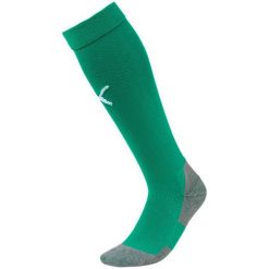 Getry piłkarskie Puma Liga Core Socks. Białe legginsy długie sportowe Puma, bez wzorów, do piłki nożnej. Za 39.00 zł.