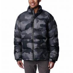 Kurtka Turystyczna Puchowa Męska Columbia Pike Lake II Jacket. Czarne kurtki Columbia, m, bez wzorów, z puchu, bez kaptura. Za 652.90 zł.