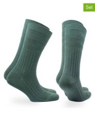 Norfolk Skarpety trekkingowe (2 pary) "Joseph" w kolorze zielonym rozmiar: 43-46. Zielone skarpety Norfolk, bez wzorów, z materiału. Za 39.99 zł.