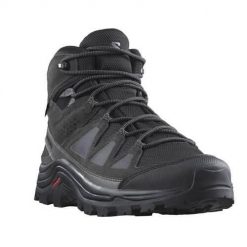 Buty trekkingowe męskie Salomon Quest Rove Mid Gtx. Czarne buty trekkingowe Salomon, bez wzorów, z gore-texu, bez zapięcia, trekkingowe, gore-tex. Za 569.00 zł.