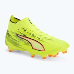 Buty piłkarskie PUMA Ultra 6 Match + FG/AG. Żółte buty treningowe Puma, bez wzorów, do piłki nożnej. Za 504.93 zł.