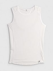 4F Potówka kolarska męska - biała L. Białe t-shirty 4F, l, bez wzorów, ze skóry, bez kołnierzyka, bez ramiączek. Za 119.99 zł.