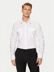 HUGO Koszula Ermetal 50534281 Biały Slim Fit. Białe koszule Hugo, m, bez wzorów, z bawełny, bez kołnierzyka, bez ramiączek. Za 319.99 zł.
