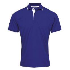 Męska Koszulka Polo Coolchecker Contrast. Białe koszulki polo sportowe PREMIER, m, bez wzorów, bez kołnierzyka, bez ramiączek. Za 85.99 zł.