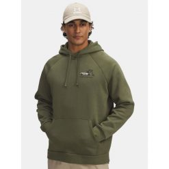 Bluza Męska Under Armour Z Kapturem Khaki Rival Fleece Hbr Logo Hd. Zielone bluzy Under Armour, m, bez wzorów, z kapturem. Za 159.99 zł.