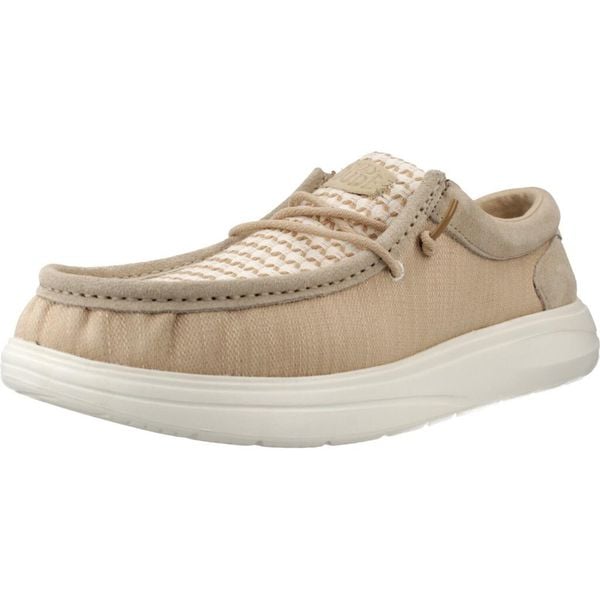 Buty HEY DUDE WALLY COMF WOVEN Beżowy. Brązowe buty trekkingowe SENZA MARCA, bez wzorów, z tkaniny, bez zapięcia. Za 330.99 zł.