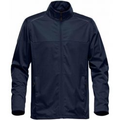 Lekka Męska Kurtka Softshellowa Greenwich. Niebieskie kurtki STORMTECH, l, bez wzorów, bez kaptura. Za 259.99 zł.