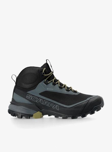 Buty GORE TEX męskie Scarpa Ribelle Cross 2 Mid GTX. Czarne buty turystyczne Scarpa, bez wzorów, z gore-texu, bez zapięcia, trekkingowe, gore-tex. Za 659.99 zł.