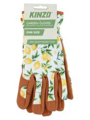 KINZO Rękawiczki ogrodowe w kolorze jasnobrązowo-żółtym - 23 x 10 cm rozmiar: onesize. Brązowe rękawiczki KINZO, bez wzorów, z materiału. Za 53.04 zł.