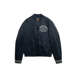 Kurtka Superdry Athletic Varsity Bomber. Niebieskie kurtki Superdry, m, bez wzorów, z materiału, bez kaptura. Za 510.40 zł.